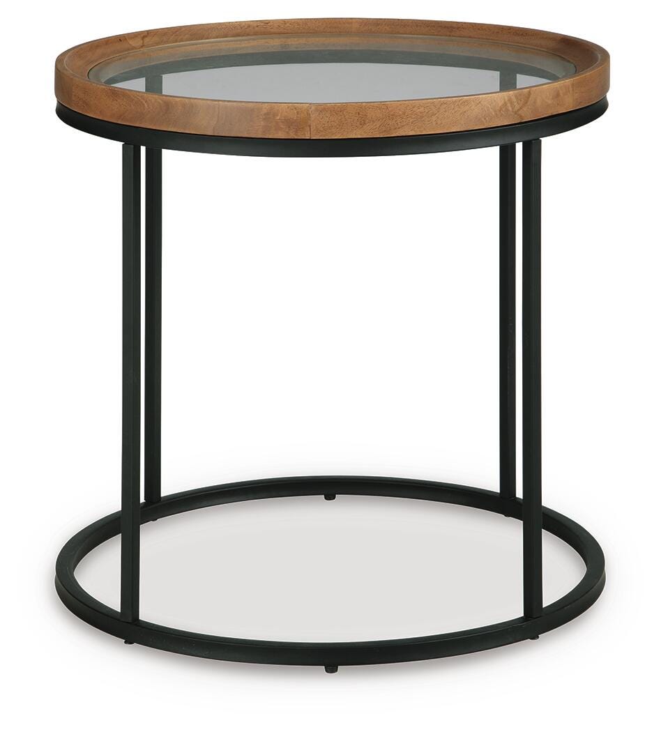 Noraluna End Table in Medium Brown, front view