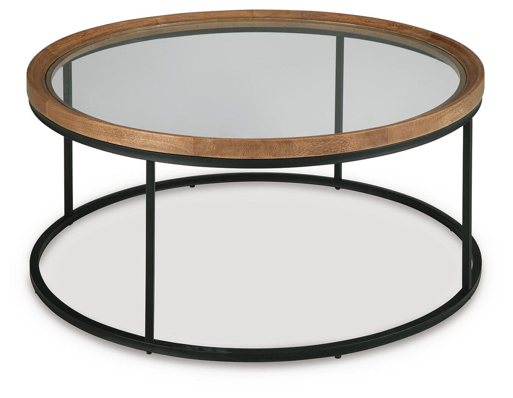 Noraluna Coffee Table in Medium Brown, angle view