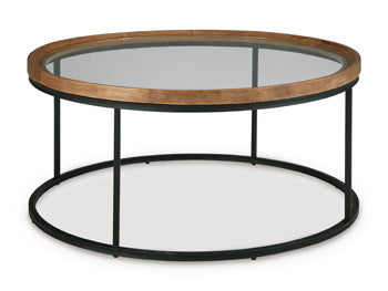 Noraluna Coffee Table in Medium Brown, angle view