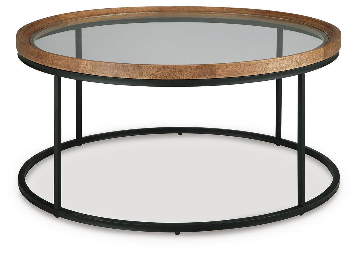 Noraluna Coffee Table in Medium Brown, front view