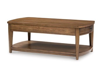 Burkbyer Coffee Table in Brown, angle view