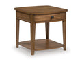 Burkbyer End Table in Brown, angle view