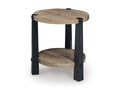 Ridgester End Table in Light Brown/Black, angle view