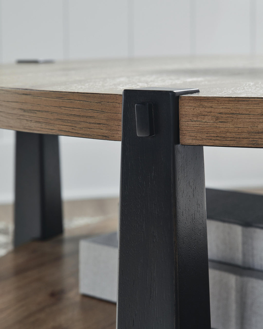 Ridgester Coffee Table in Light Brown/Black, detail view