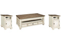 Realyn Coffee Table with 2 End Tables