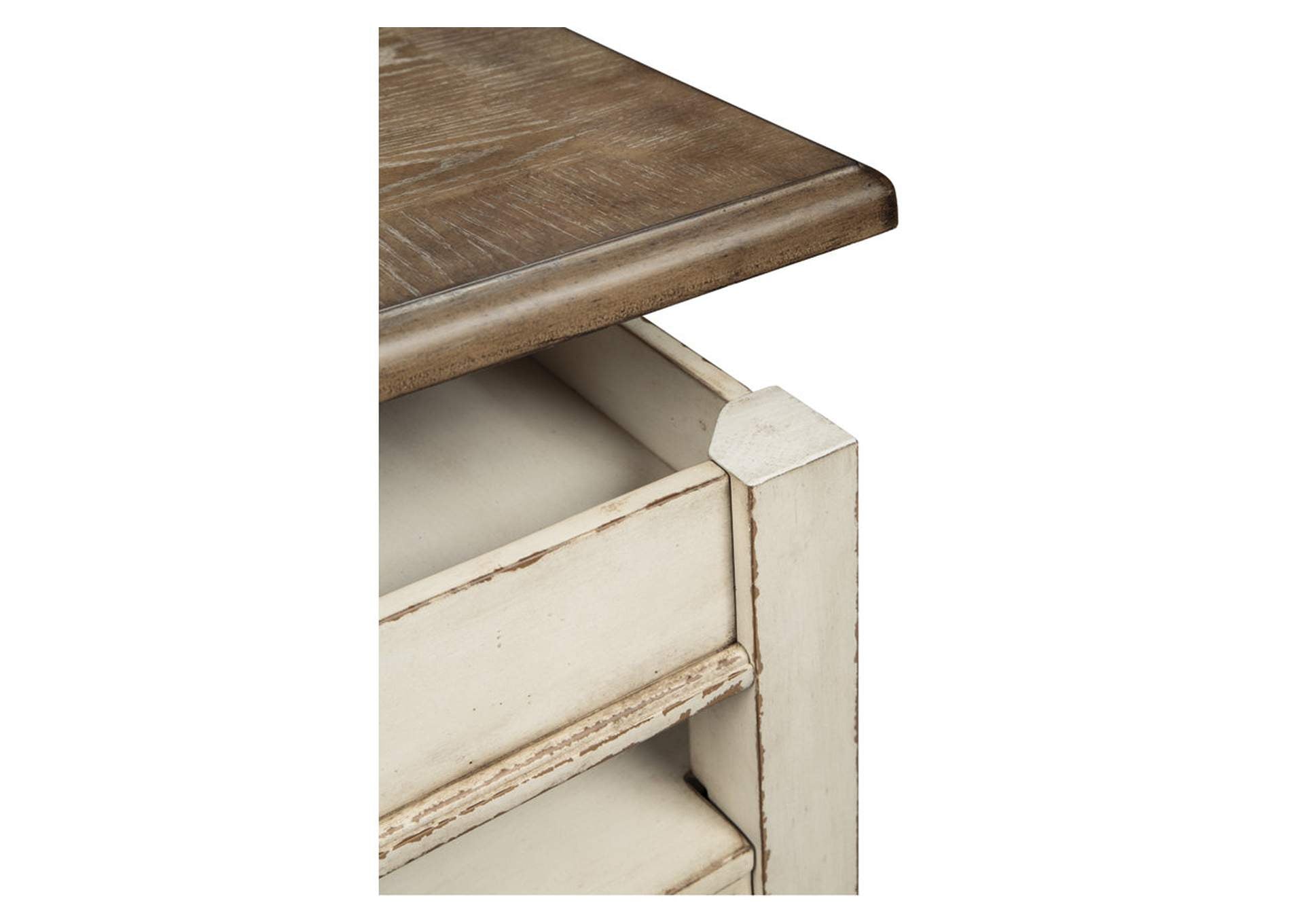 Realyn Coffee Table with 1 End Table detail