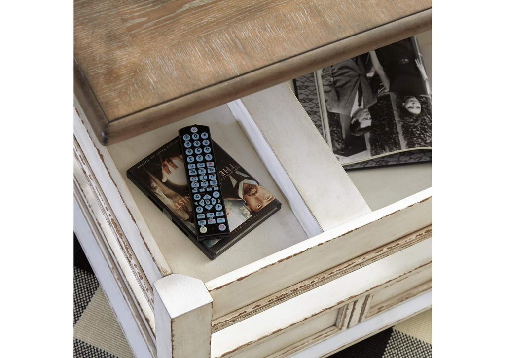 Realyn Coffee Table with 1 End Table detail