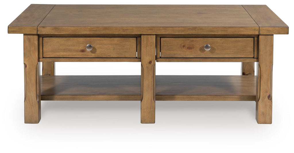 Vandenmore Coffee Table in Medium Brown, front view