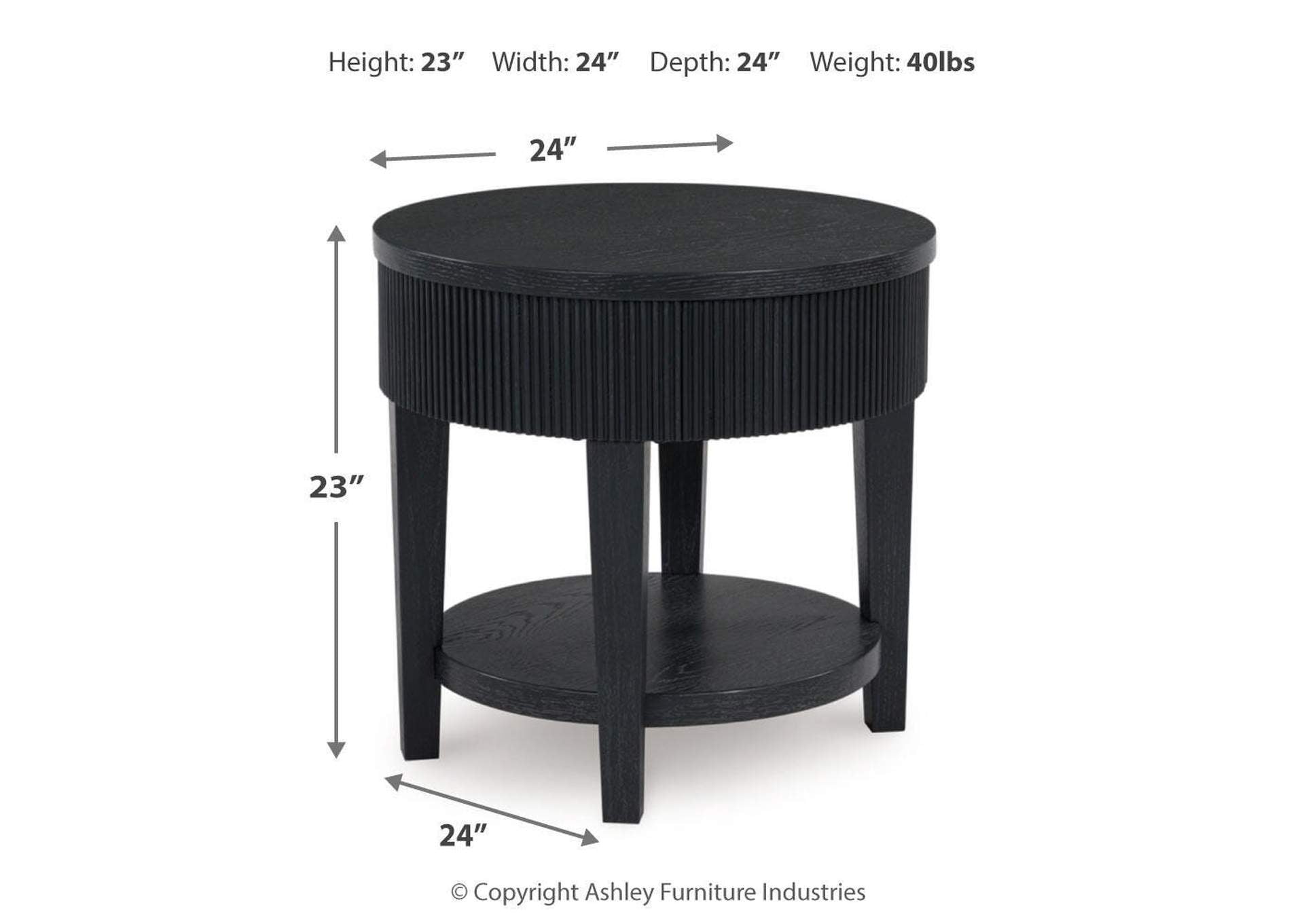 Marstream Coffee Table with 1 End Table dimensions