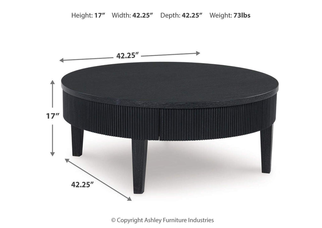 Marstream Coffee Table with 1 End Table dimensions