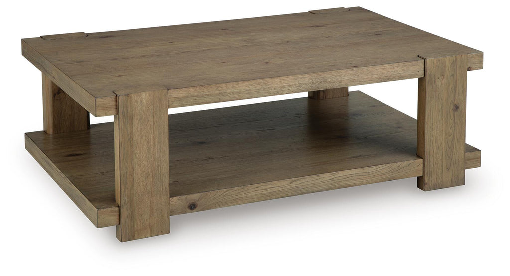 Flangren Coffee Table in Light Brown, angle view