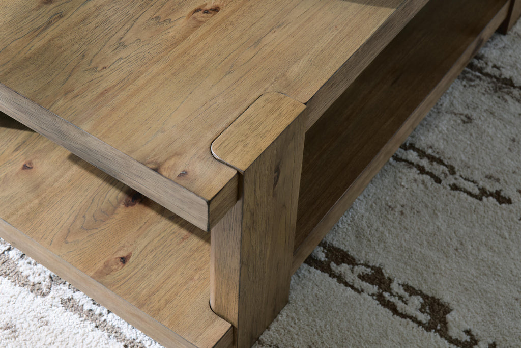 Flangren Coffee Table in Light Brown, detail view