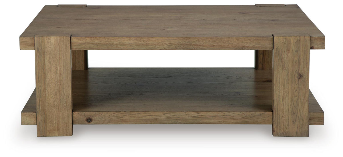 Flangren Coffee Table in Light Brown, front view