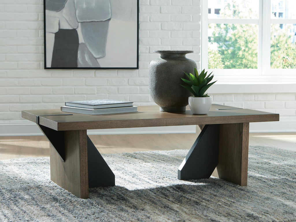 Kandinew Coffee Table in Light Brown, lifestyle view