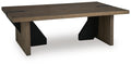 Kandinew Coffee Table in Light Brown, angle view