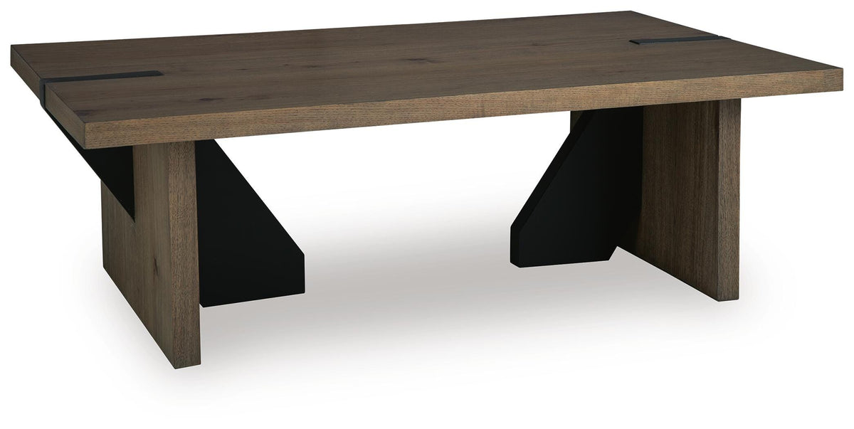 Kandinew Coffee Table in Light Brown, angle view