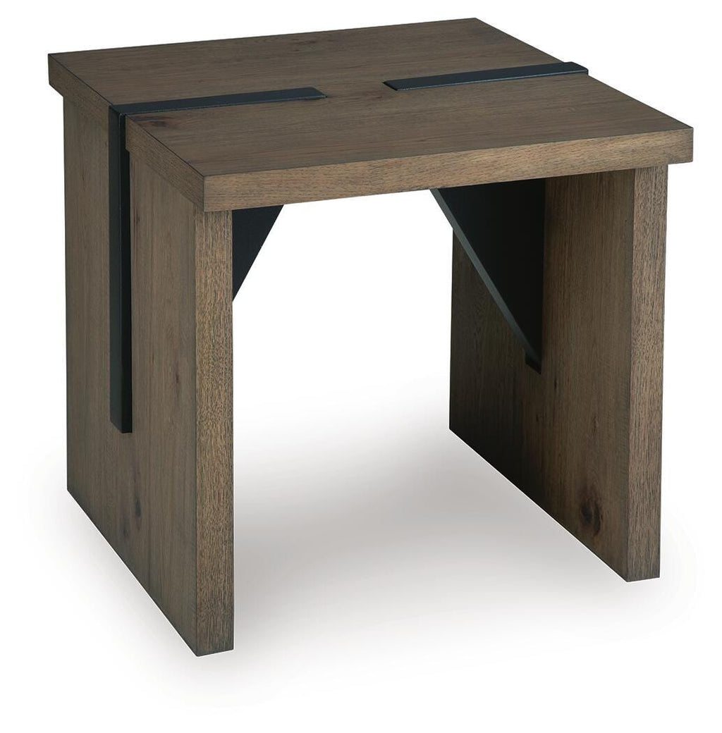 Kandinew End Table in Light Brown, angle view