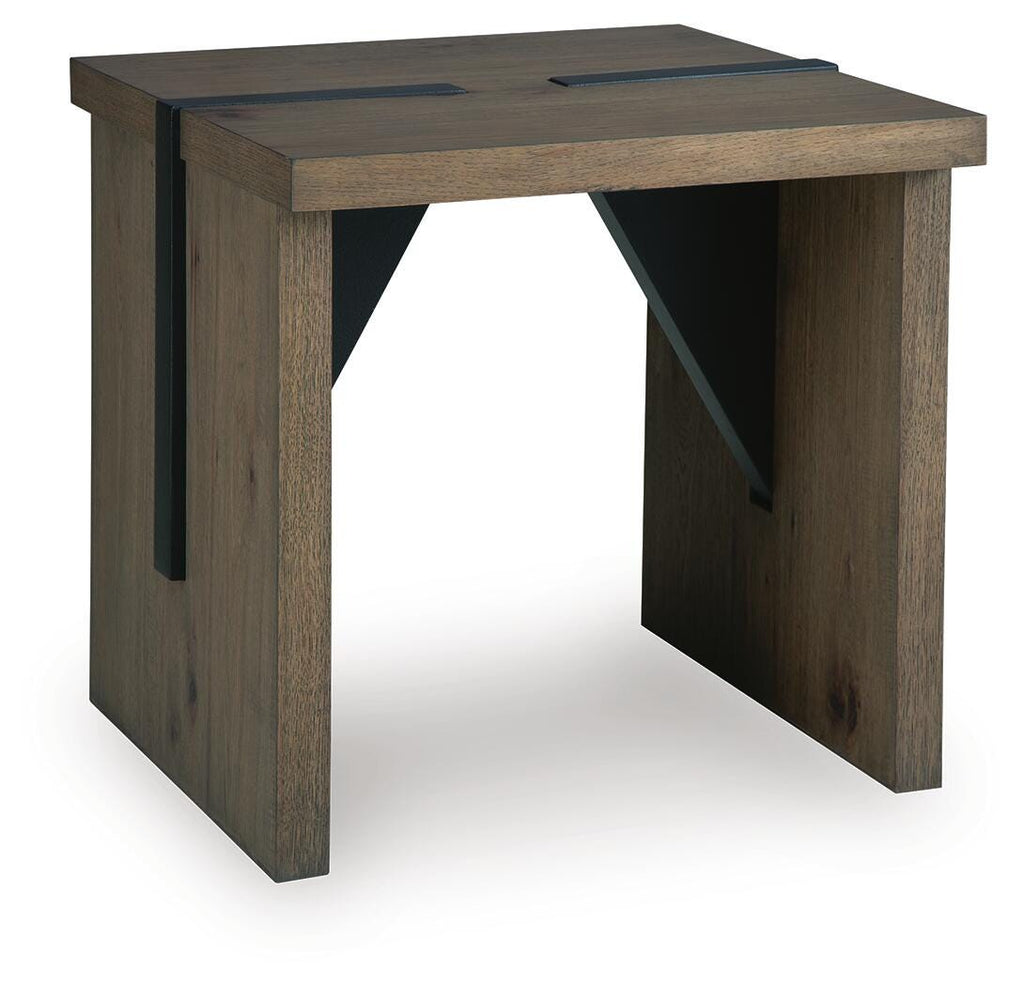 Kandinew End Table in Light Brown, angle view