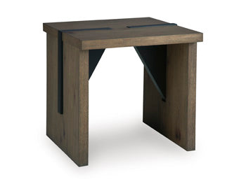 Kandinew End Table in Light Brown, angle view
