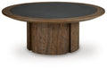 Dontayne Coffee Table in Warm Brown, angle view