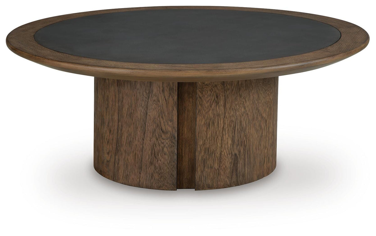 Dontayne Coffee Table in Warm Brown, front view