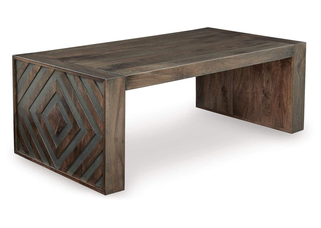 Dreggan Coffee Table with 1 End Table angled view