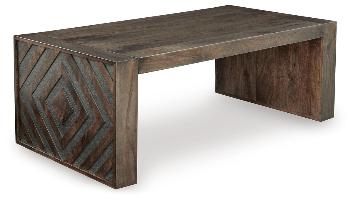 Dreggan Coffee Table in Brown, angle view