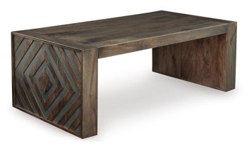Dreggan Coffee Table in Brown, angle view