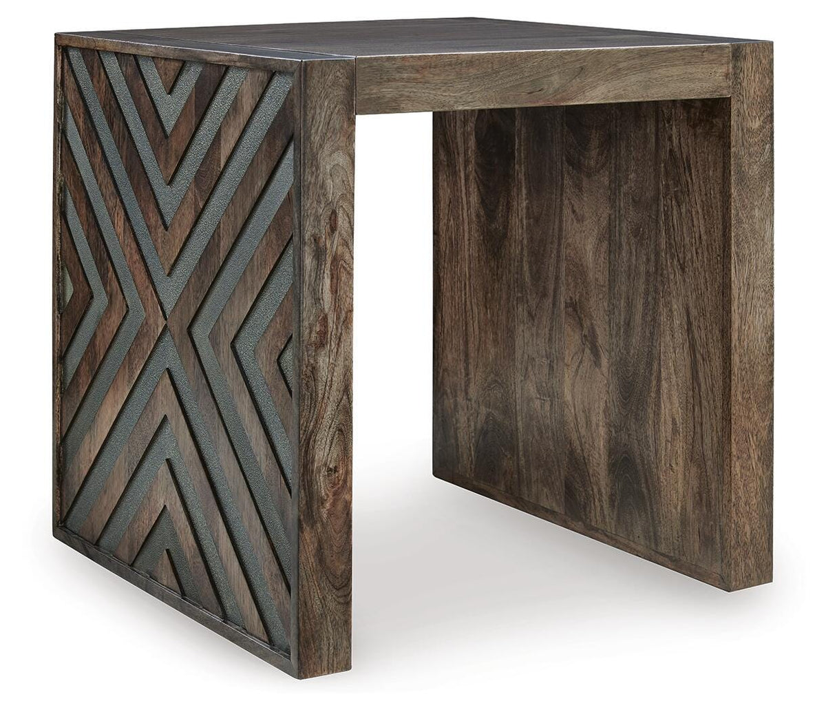Dreggan End Table in Brown, angle view