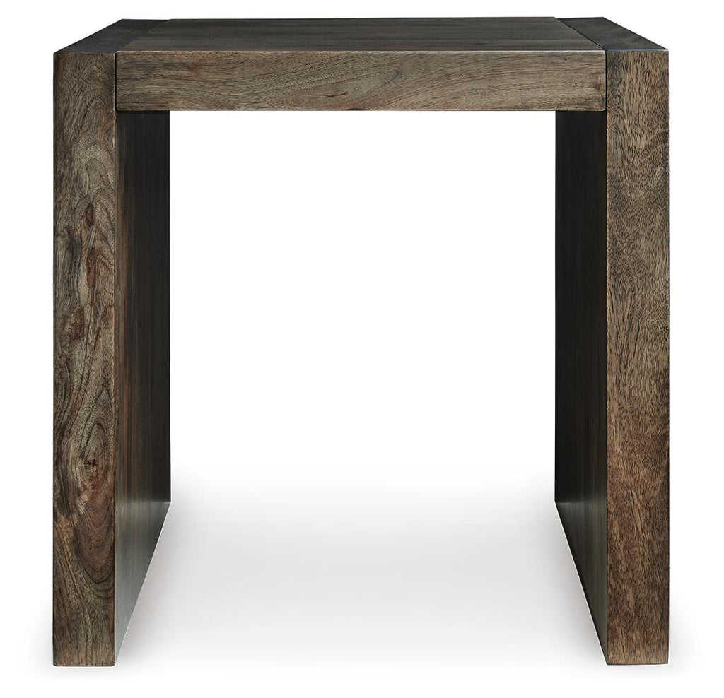 Dreggan End Table in Brown, front view