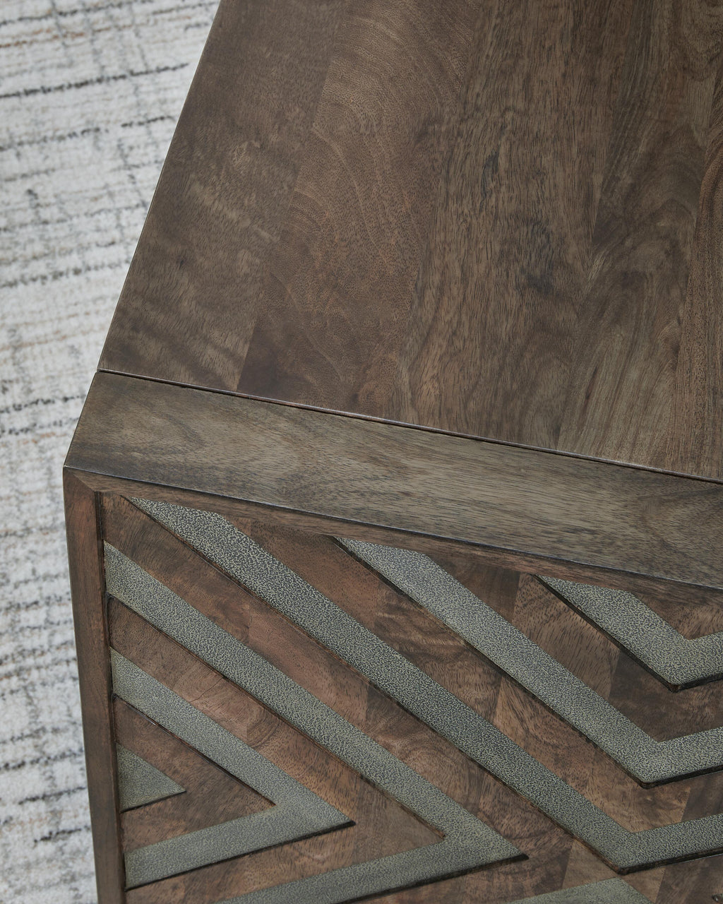 Dreggan End Table in Brown, top view
