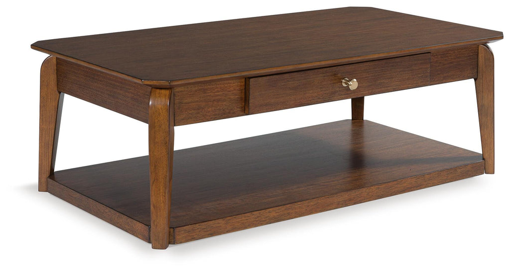 Trenmour Coffee Table in Medium Brown, closed view