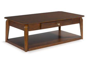Trenmour Coffee Table in Medium Brown, closed view