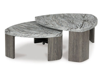 Surmour Stacked Coffee Table in Gray/Brown, open view