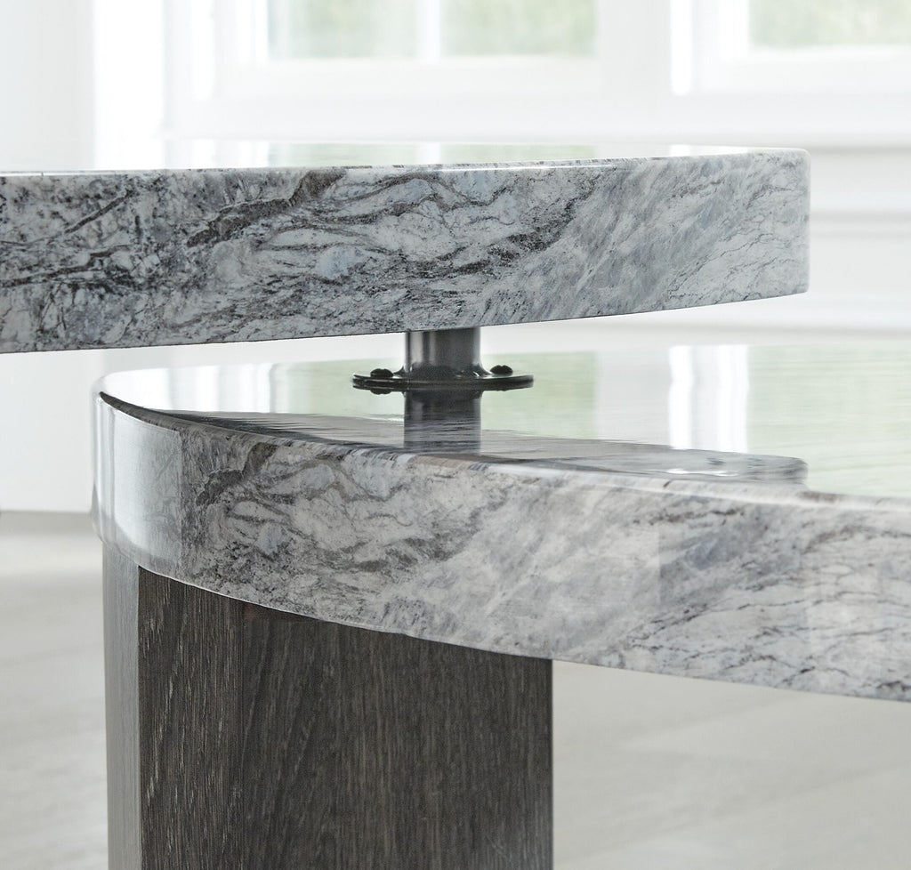 Surmour Stacked Coffee Table in Gray/Brown, detail view