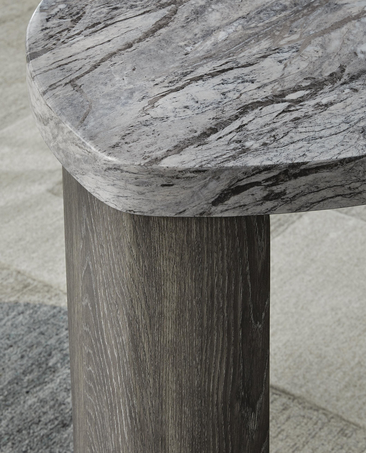 Surmour End Table in Gray/Brown, detail view