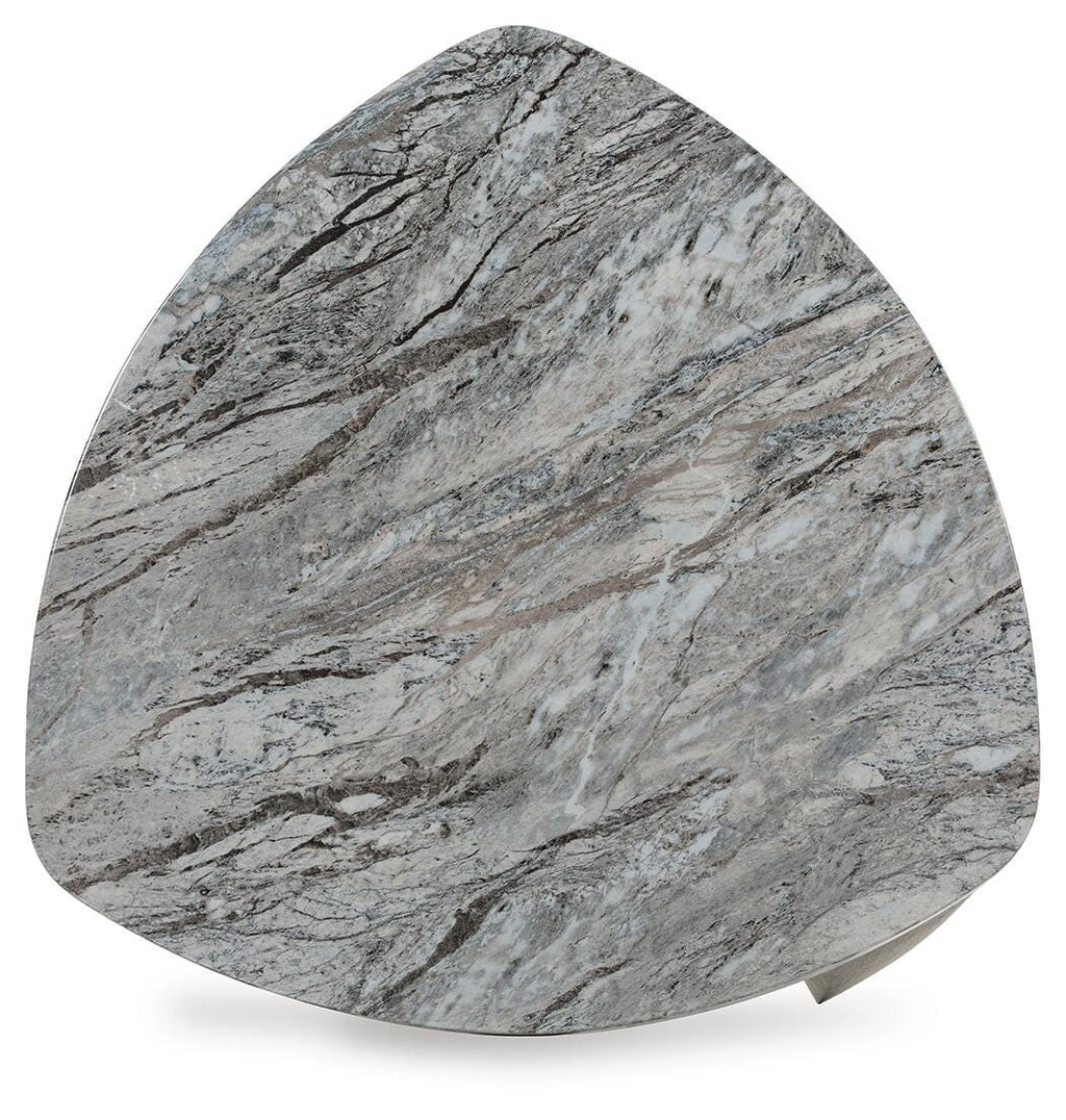 Surmour End Table in Gray/Brown, top view