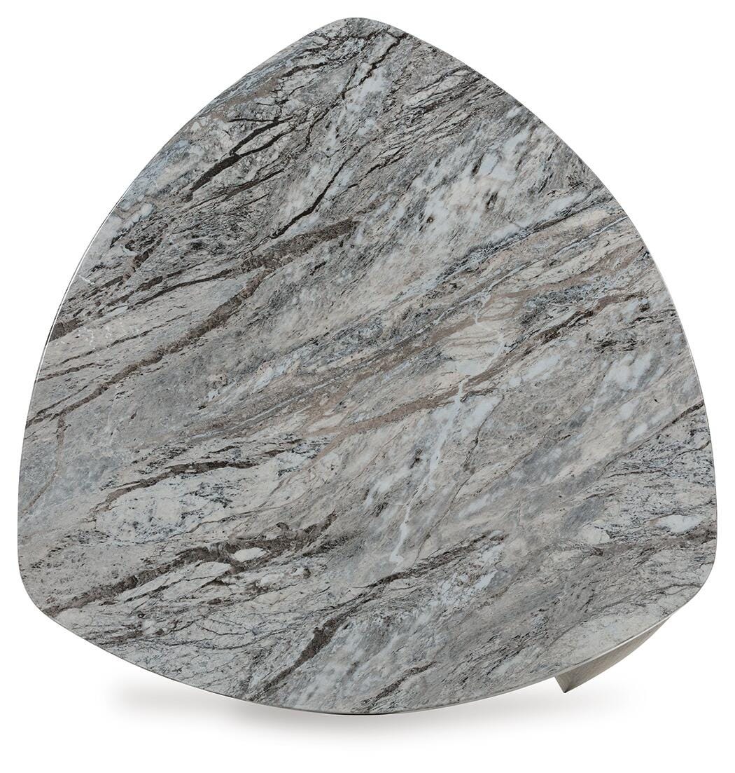 Surmour End Table in Gray/Brown, top view