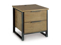 Montia End Table in Light Brown, closed view