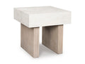 Jorlaina End Table in Light Grayish Brown, angle view