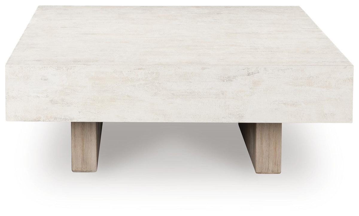 Jorlaina Coffee Table in Light Grayish Brown, front view