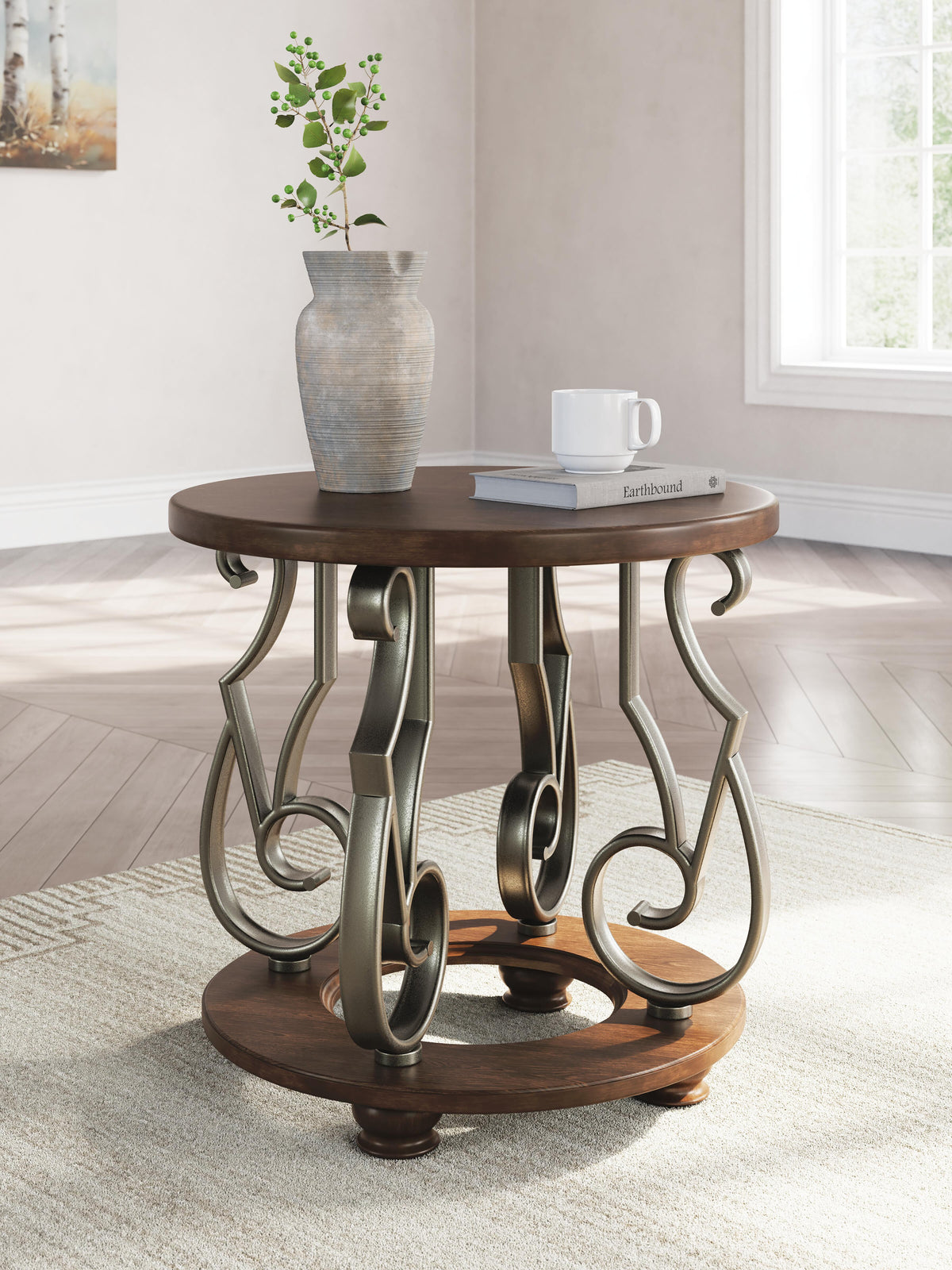 Frallyn End Table in Dark Brown, alternate view 3