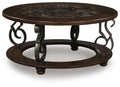 Frallyn Coffee Table in Dark Brown, angle view