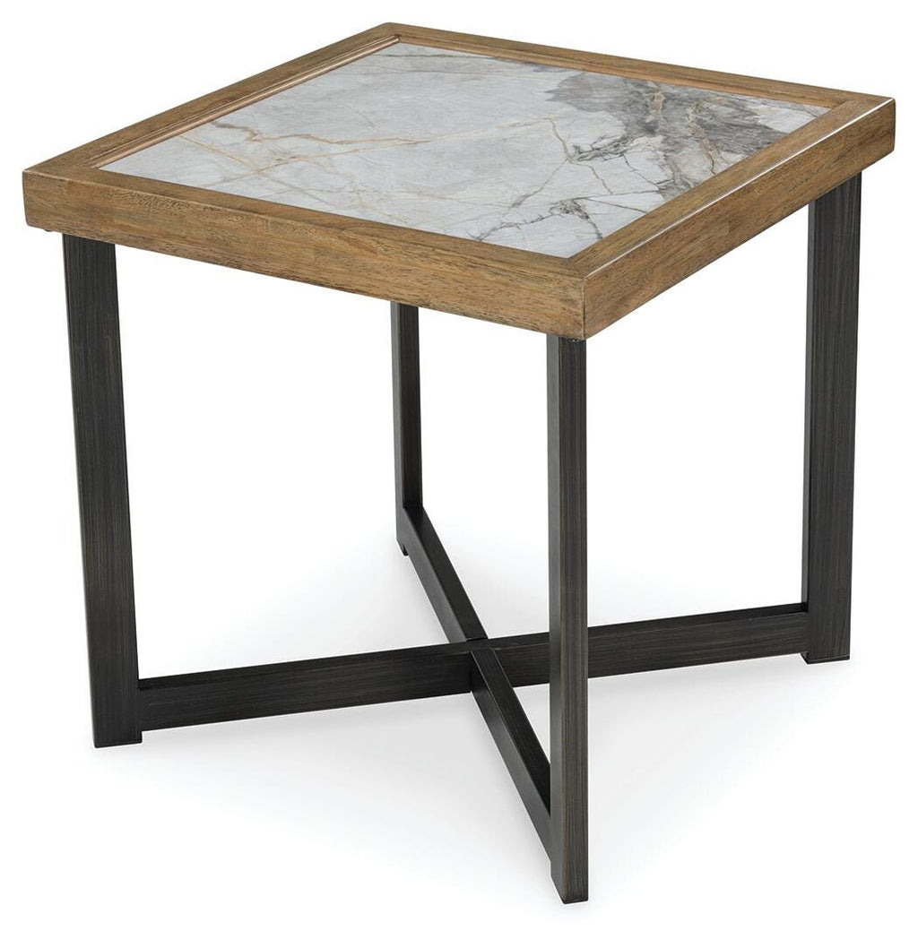 Montia End Table in Multi, angle view