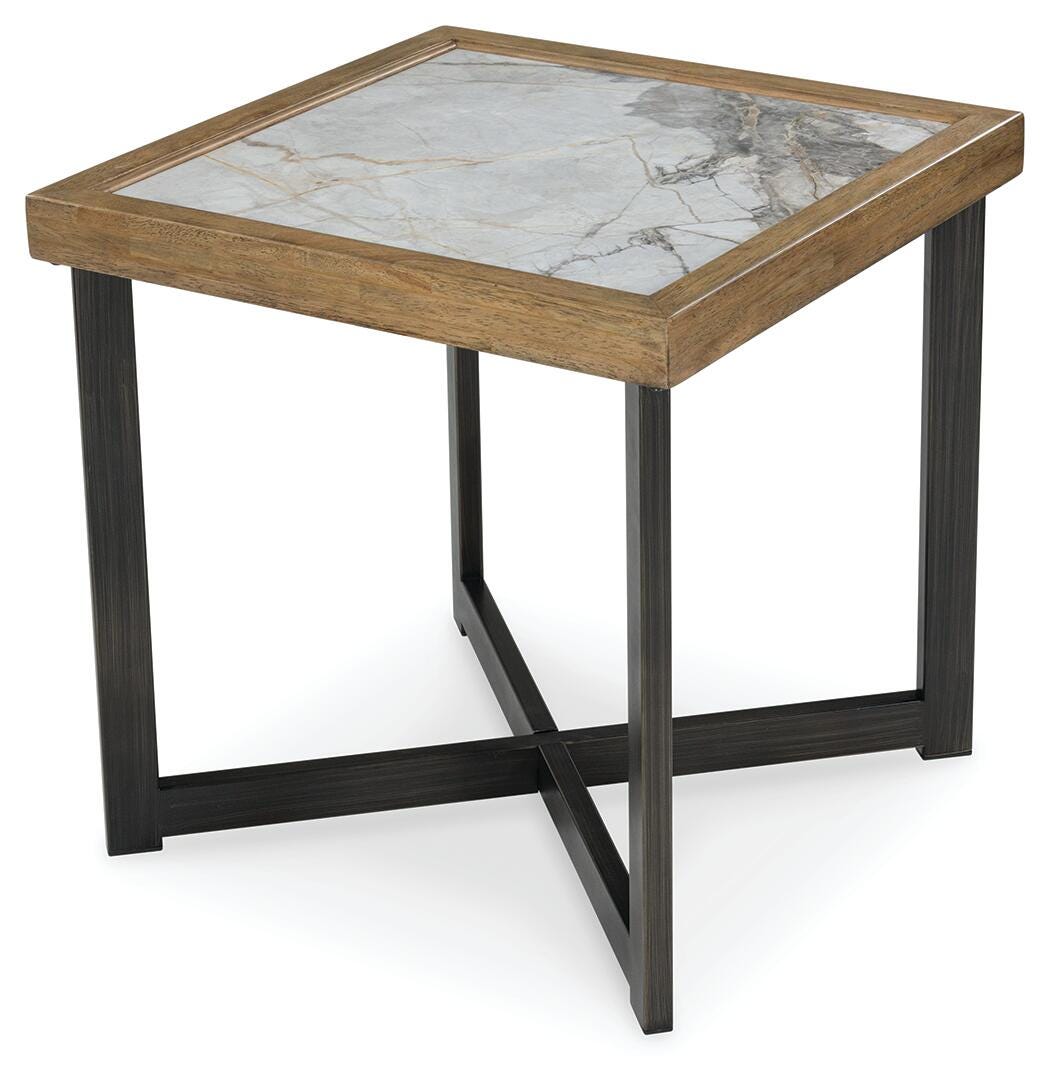Montia End Table in Multi, angle view
