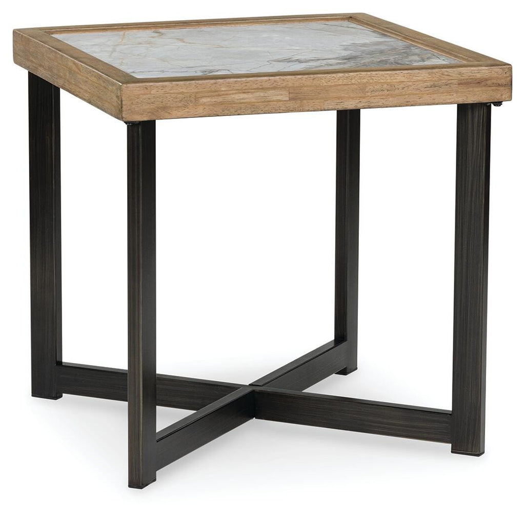 Montia End Table in Multi, angle view