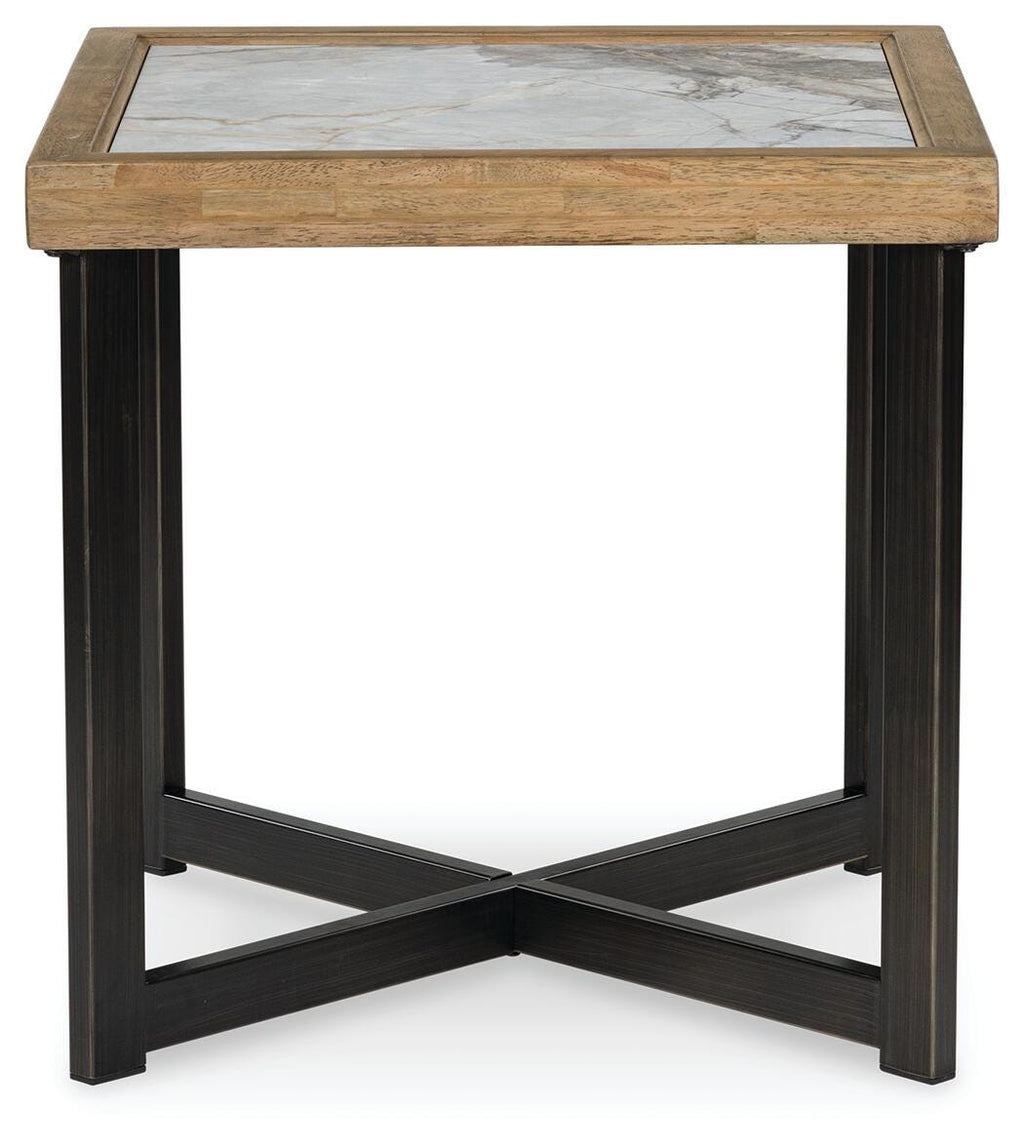 Montia End Table in Multi, front view
