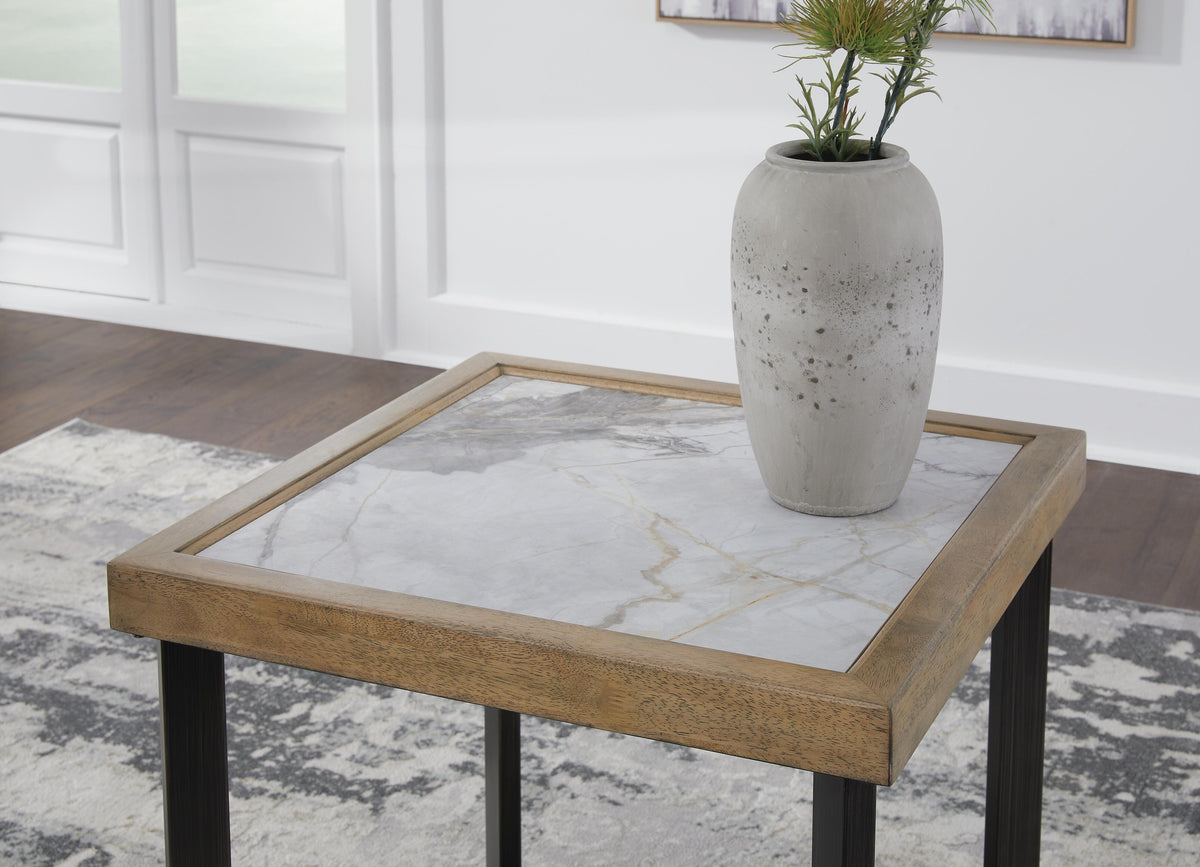 Montia End Table in Multi, detail view