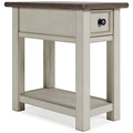 Bolanburg Chairside End Table in Two-tone, closed view