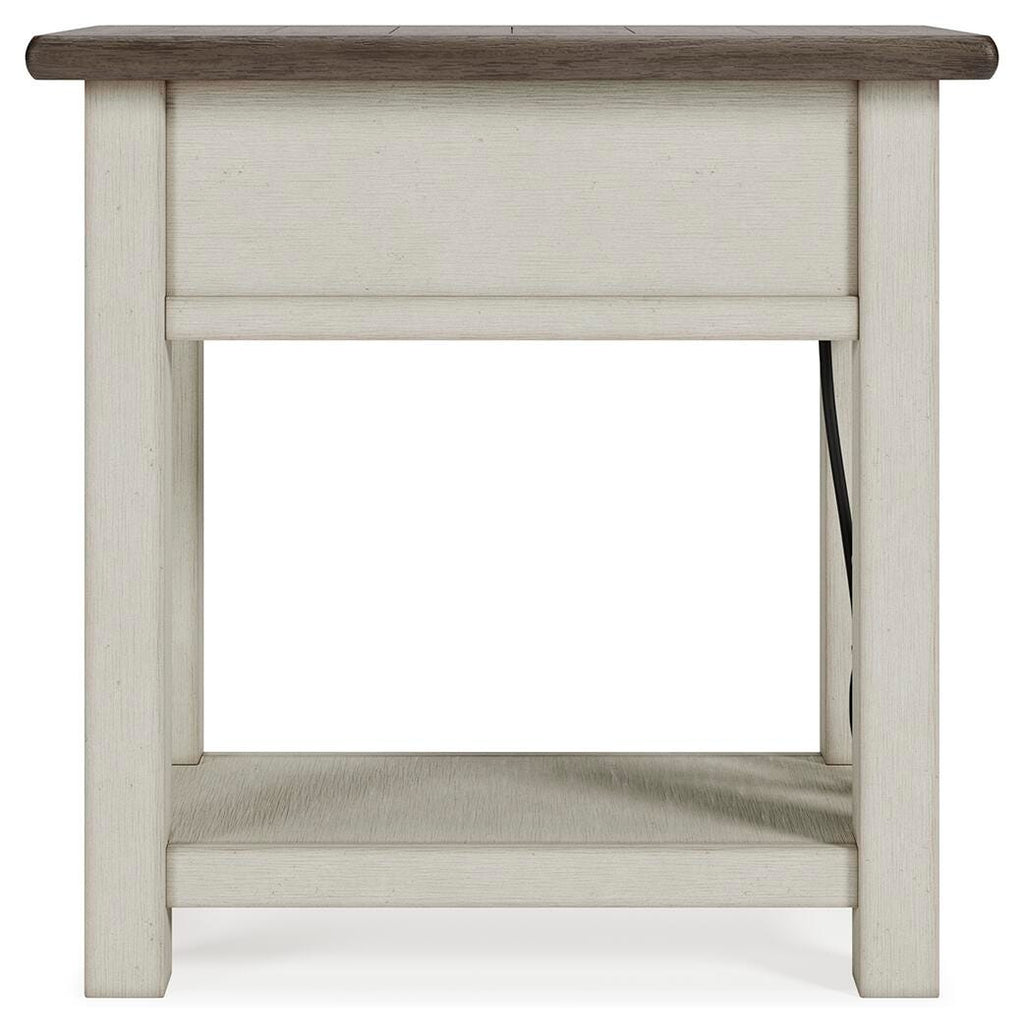 Bolanburg Chairside End Table in Two-tone, alternate side view